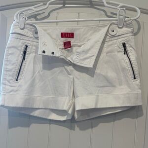 Elle Women's Crisp White Cargo Shorts
